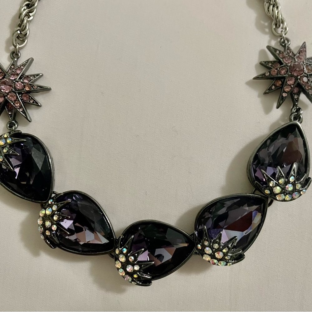 Betsey Johnson purple charm necklace